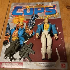 Vintage 1988 Cops N Crooks "Berserko” Complete Action Figure With Backer Card