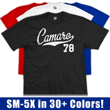 Camaro 78 Script T-Shirt | 1978 Z28 SS RS Muscle Sports Classic Car Jersey Tee