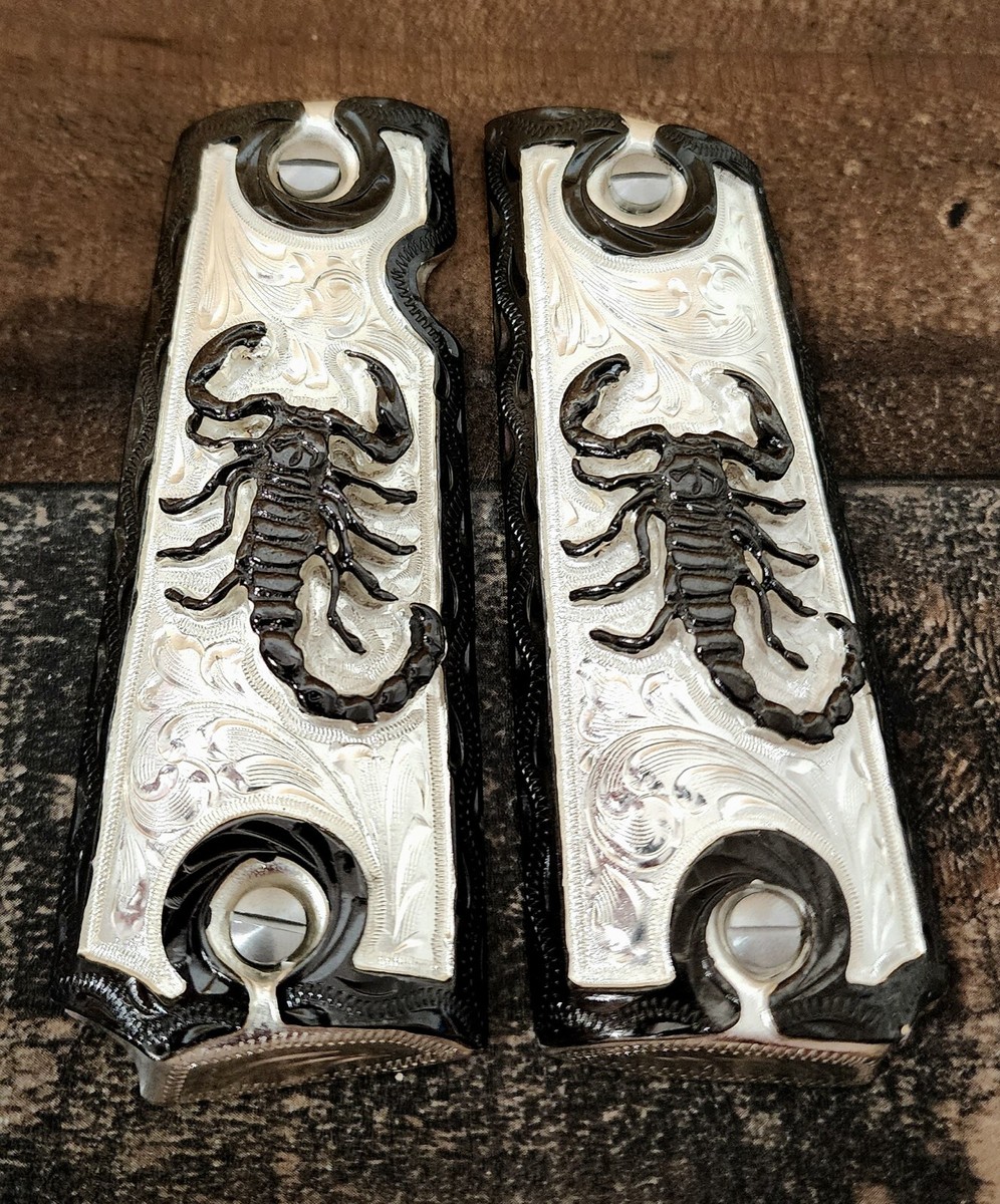 silver black premium plated scorpion alacran mexico style cachas