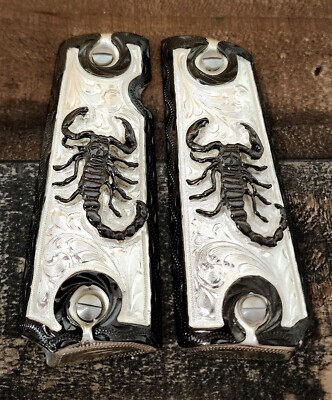 silver black premium plated scorpion alacran mexico style cachas