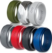 Silicone Rings for Men by Rinfit. Soft & Safe wedding Band - 7x Infinity Rings