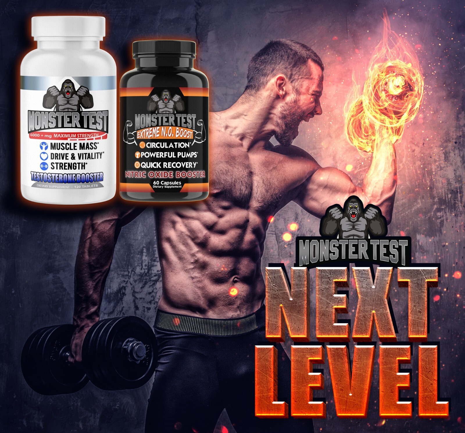 Testosterone Booster Monster Test Testosterona + Monster Test Nitric