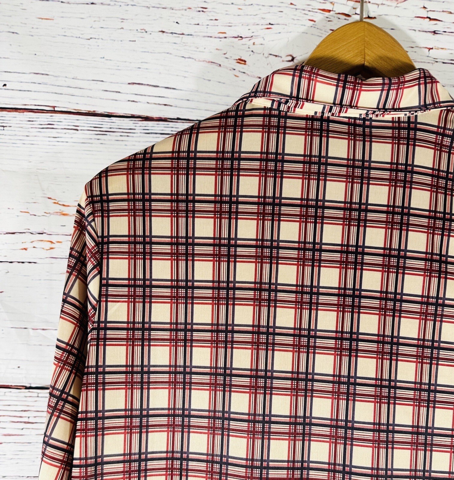 Vintage Polyester Button Front Collared Shirt Lar… - image 8