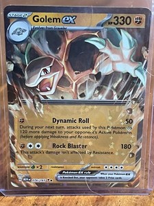 Pokemon TCG Golem EX 076/165 Scarlet Violet 151 Double Rare English NM 2023