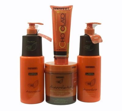 Domanel Chocolate 4-Step Hair Repair Kit   Hydrating & Nourishing Set