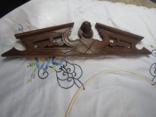 1800s Figural Carved Lady Antique Victorian Architectural Salvage Wood Pediment