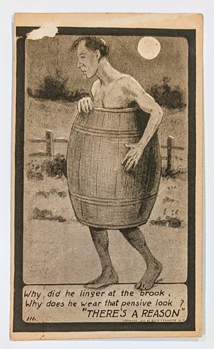 Vintage Antique c 1918 Postcard WHY DID HE LINGER AT THE BROOK, WHY DOES Damage