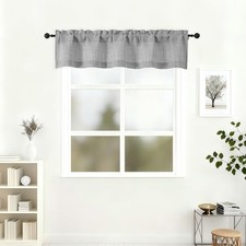 Valances for Windows 12 Inch Length, Light 52"W x 12"L Pack of 1 Grey