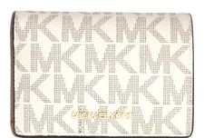 MICKAEL KORS Jet Set Vanilla/Luggage Bifold Medium Wallet  NWT