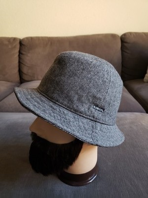 Kangol Herringbone Arnold Trilby Fedora Hat Grey - Size Medium - GOOD CONDITION!