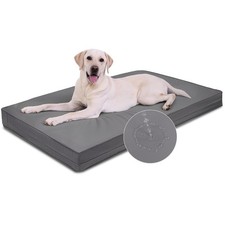 Outdoor Waterproof Dog Bed Washable, Extra Large Crate Pad 42 inch, Wipeable Lea