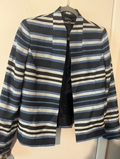 Kasper Women s Blue Striped Lined Open Front Blazer Jacket SZ 6 NWOT