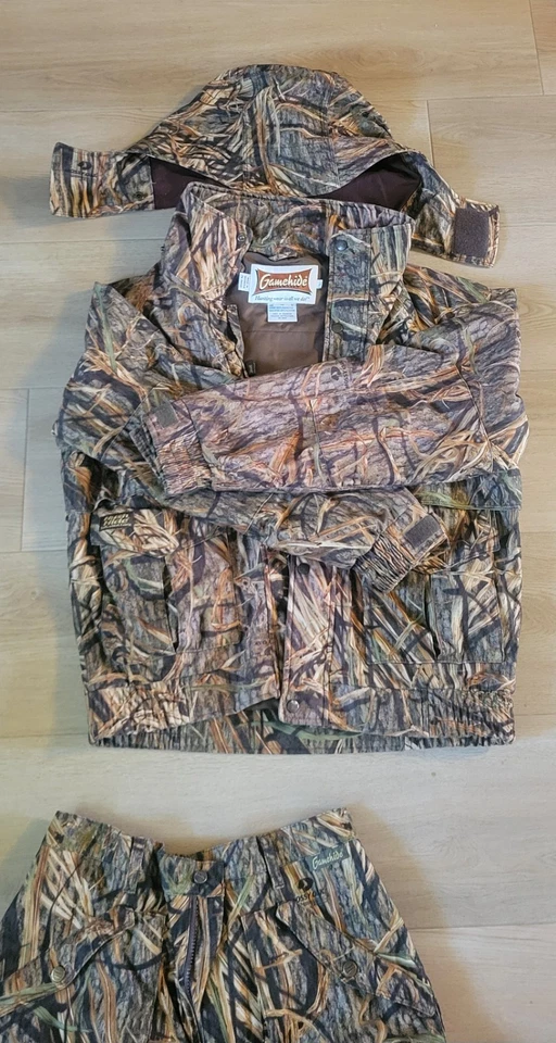 Mossy Oak, Insulated, Hush Hide, Gamehide. Shadow grass camo coat & pants. - Image 3 of 4