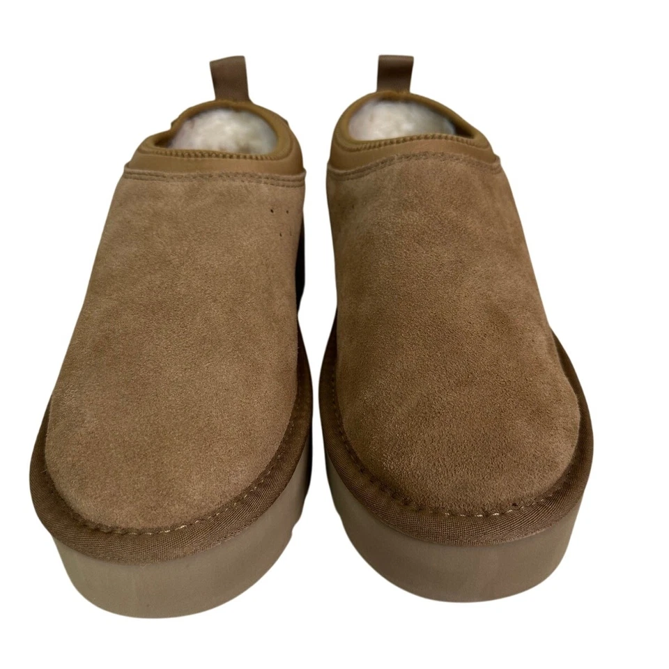 Mel Syd 澳大利亚女式真皮麂皮绒羊皮木底鞋厚底 8 码 — 第 3/4 张图片