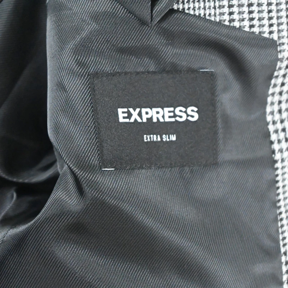 Express 42R 34x32 Gris Franela Cuadros Glenn Extra Delgado Hombres Chaqueta Pantalones Traje Foto 4 de 4