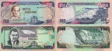 Jamaica Set 2 PCS: 50 & 100 Dollars (2007) - p83b, p84c/B238b, B239c UNC