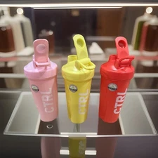 blender shaker bottle 28oz Three In Set :Pink Yellow Red One Metal Blender Ball
