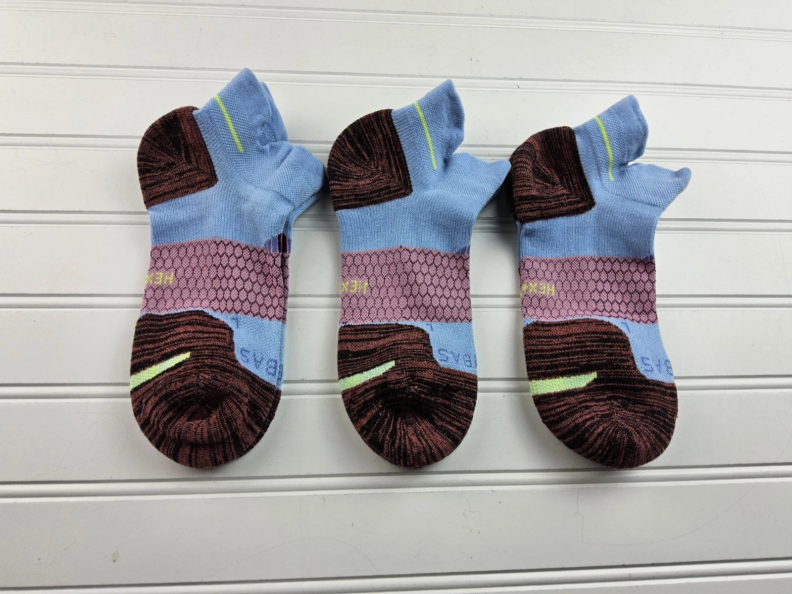Bombas Hex-Tec Athletic Ankle Socks Lot Of 3 Pairs Size M