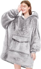 Oversized Sherpa Blanket Hoodie with Pocket, Warm Cozy Gift for Men, Women