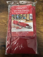 Holiday Home Gift Wrap Organizer Red Holds 12 Large Rolls 40.25 x 8.75 in