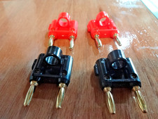 DUAL GOLD-PLATED AUDIO BANANA PLUG SET OF 4 AS SHOWN 