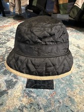 Ralph Lauren Black Quilted Bucket Hat Preppy Cute Schoolgirl Unisex Size 4-6x