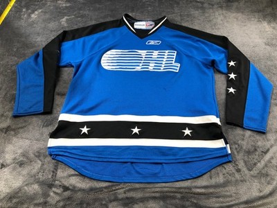 Reebok CHL Hockey Trikot Herren Large Blau Schwarz Sterne Langarm