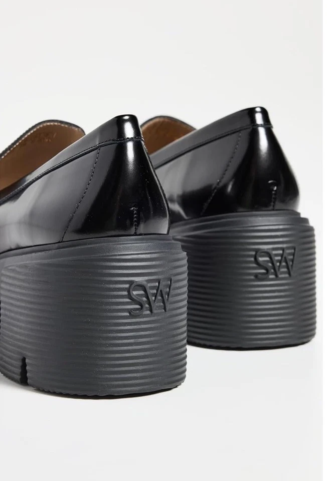 STUART WEITZMAN Soho Platform Penny Loafer Black Leather Women’s Size 13 NEW - Image 4 of 4