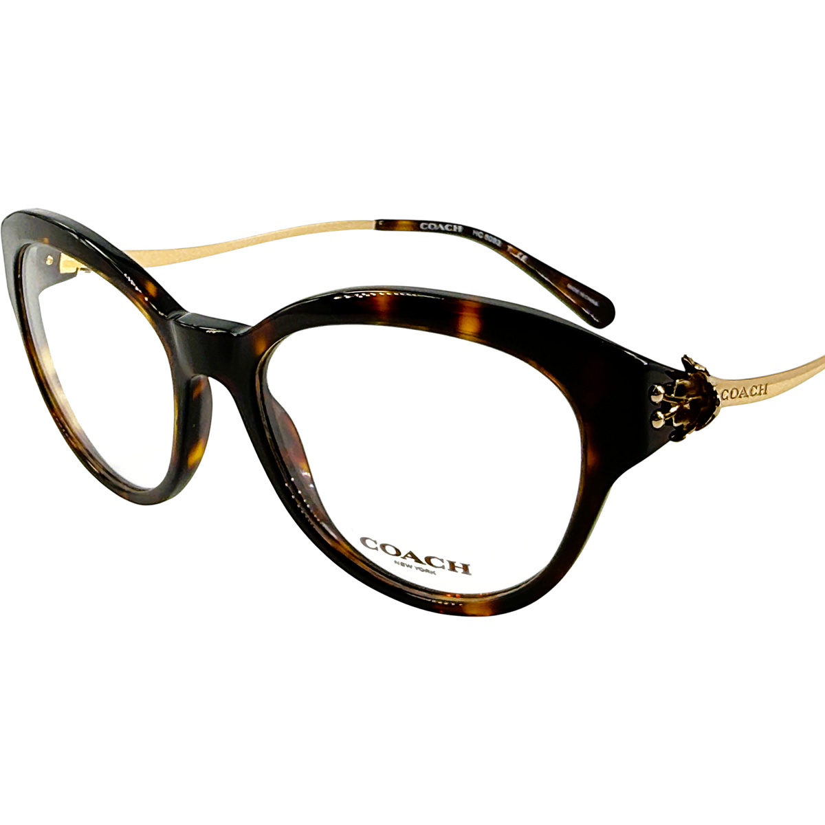 COACH ゴールド (2点) Coach HC6093 Womens Plastic Eyeglass Frame 5417 Dark Tortoise