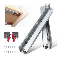 knobelite 4 Pairs 18 Inch Undermount Drawer Slides, Self Soft Close Full Exte...