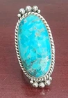 VINTAGE SOUTHWEST 925 STERLING SILVER TURQUOISE RING. SIZE 8. 11.25GRS