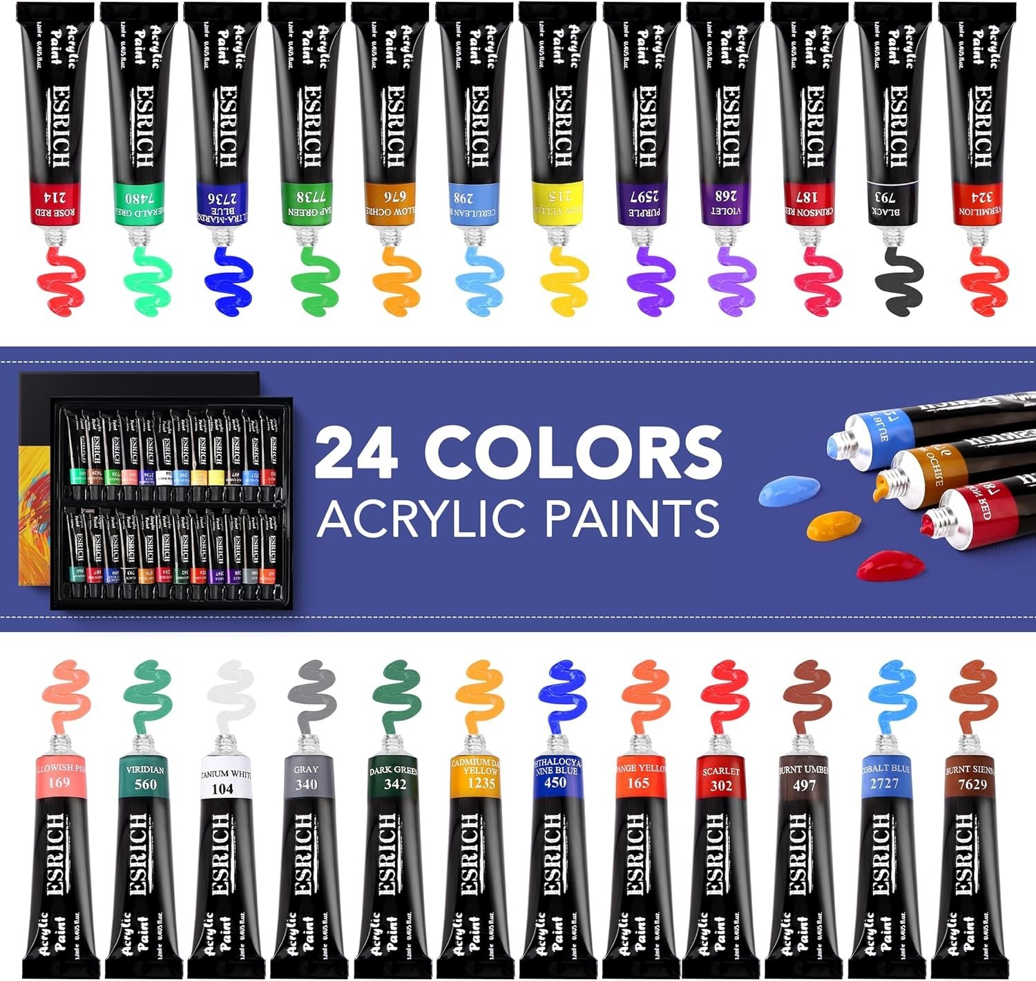60-Piece Professional Acrylic Paint Set: Perfect for Beginners and Artists