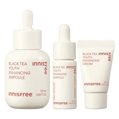 Innisfree Black Tea Youth Enhancing Ampoule 3-Piece Set Anti Aging Skincare