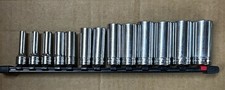 Snap On Tools 3/8dr Deepwell Chrome 6pt Socket Set Nice! 1/4-1inch