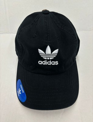 New! Adidas originals youth washed relaxed cap hat Black color