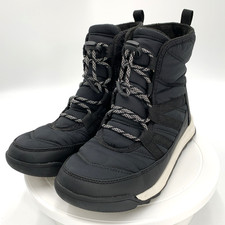 Sorel Youth Whitney II Plus Lace Waterproof Boots Kids Size 6 Black Faux Fur