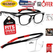 Flexible Over-Glasses Safety Goggles for Men & Women - 100% UV Protection