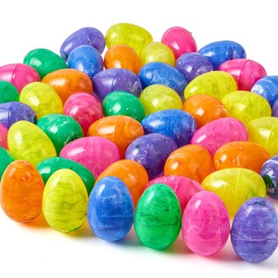 JOYIN 30 Pcs Plastic Iridescent Printed Bright Easter Eggs 3.15'' Tall for... 