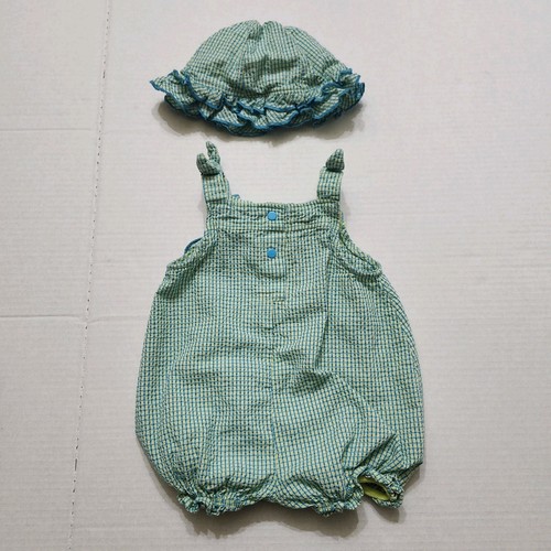Conjunto mameluco Baby Connection 3-6 meses con sombrero flor azul amarillo - Imagen 7 de 8