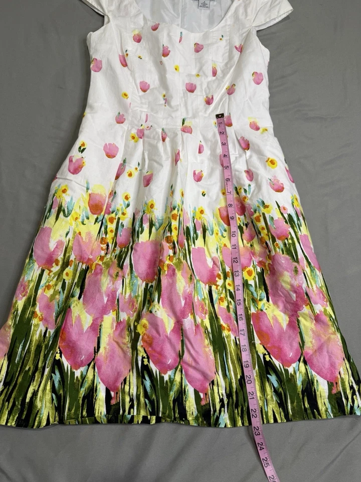 Vestido Liz Claiborne Tulipán Manga Gorra Bolsillos Forrado Y2K Talla 4 Foto 4 de 4