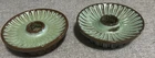 2 Frankoma Pottery 301 Prairie Green Sunburst Candle Holders Prairie Green Glaze