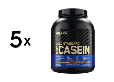 5 x Optimum Nutrition 100% Casein Gold Standard (1818g) (58,30 EUR/kg)