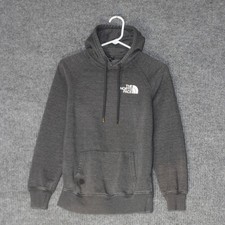 The North Face Hoodie Womens XS Gray Pullover Big Logo Graphic Fleece Sweatshirt