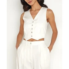 Donni White Crop Vest Size XL