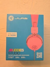 JLab Audio Studio NEW Bluetooth Wireless On Ear Kids Headphones - Pink sealed