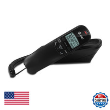 AT T TR1909B Trimline Corded Phone w/ Caller ID - Black, Durable, Easy Use