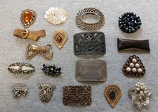 Vintage Shoe Buckles Clip Lot Singles Repair Craft Repurpose AS IS (#387)