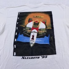 Vintage Marlboro Team Penske Shirt XL White Racing IndyCar Nazareth 95 Made USA