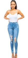 Jean rasgado suave y elástico Cyclon para mujer