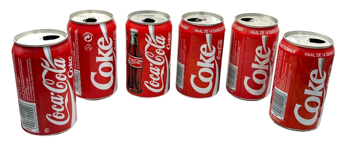 COCA COLA CANS 1994 USA World Cup 6 CANS from GERMANY